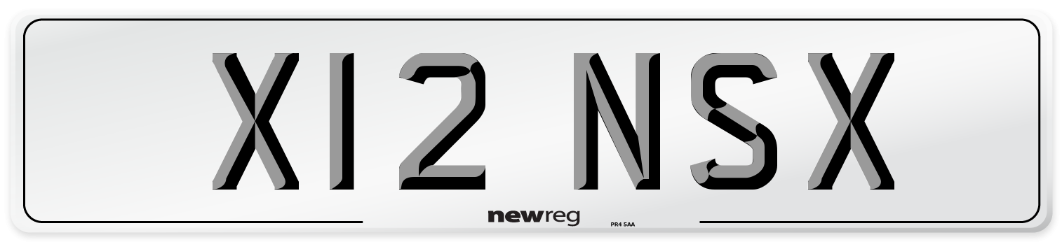 X12 NSX Number Plate from New Reg